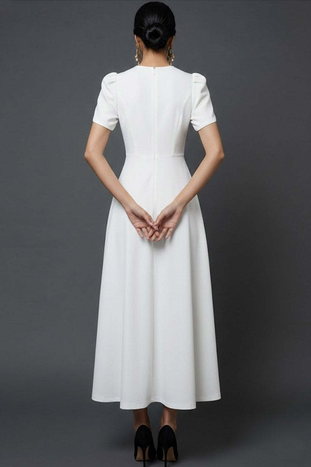 Blue A Line Long Elegant Mother of the Bride Dress with Sleeves