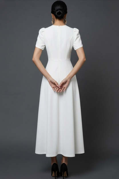 Blue A Line Long Elegant Mother of the Bride Dress with Sleeves