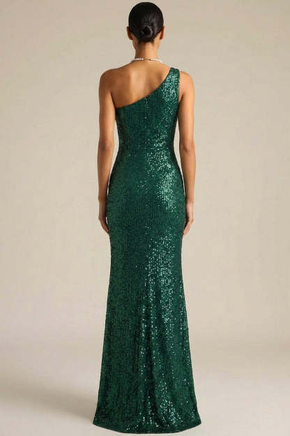 Dark Green Sparkly Sequin Mermaid Long Gala Dress