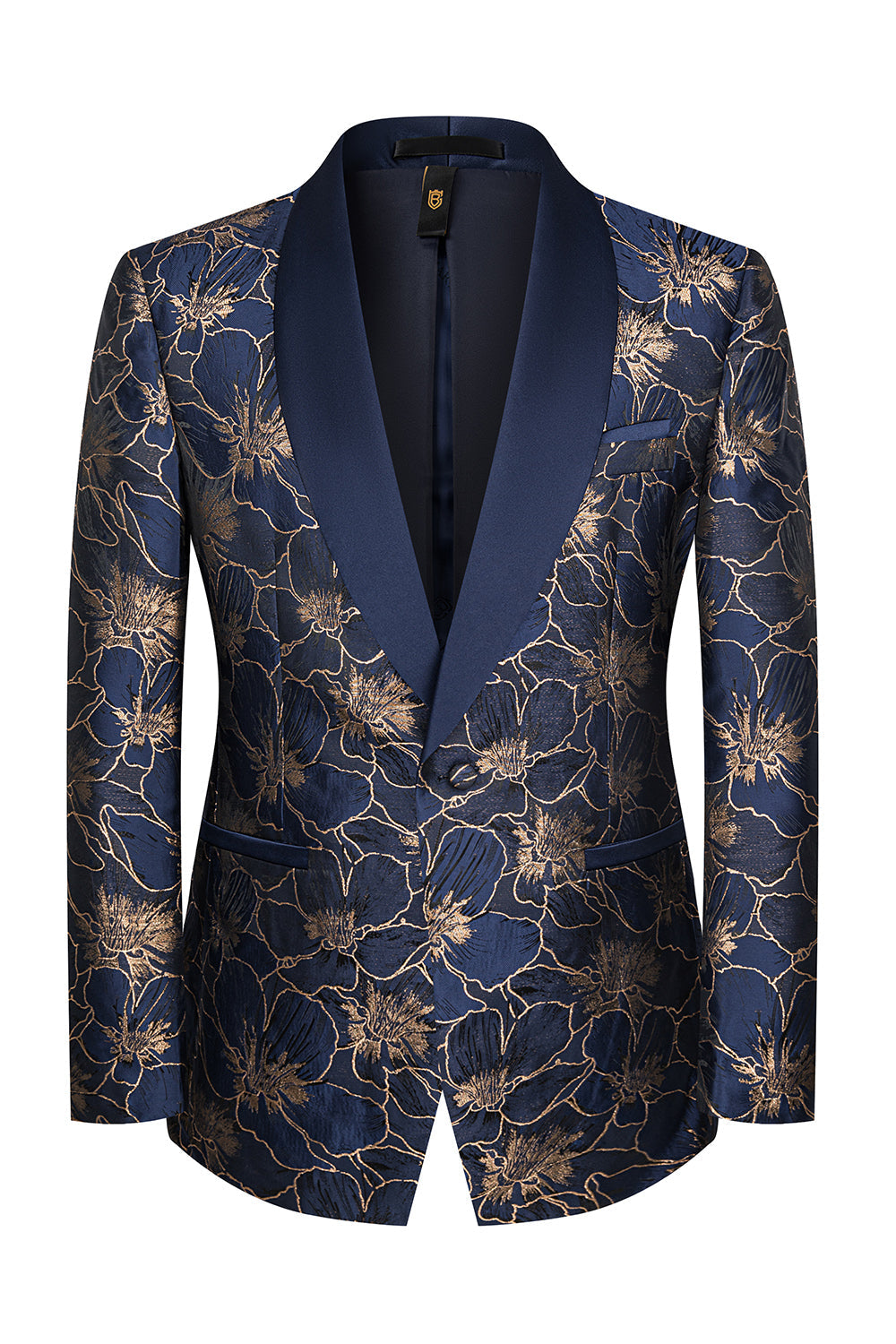 Champagne Shawl Lapel Floral Men's Suits