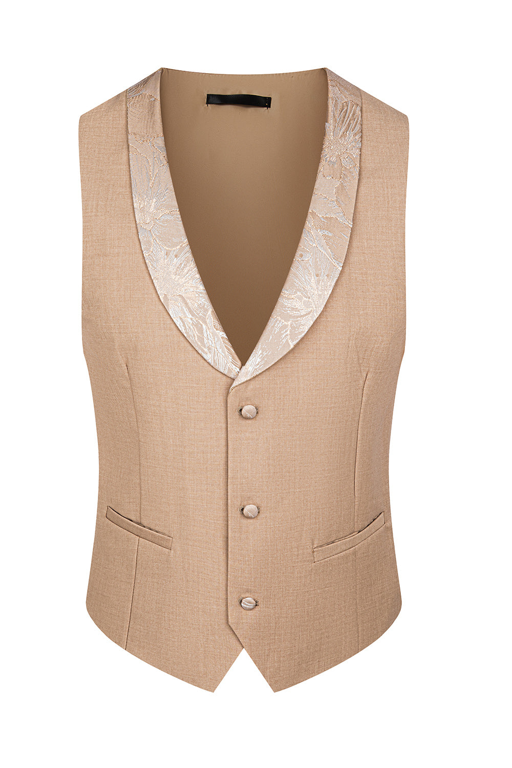 Champagne Shawl Lapel Floral Men's Suits