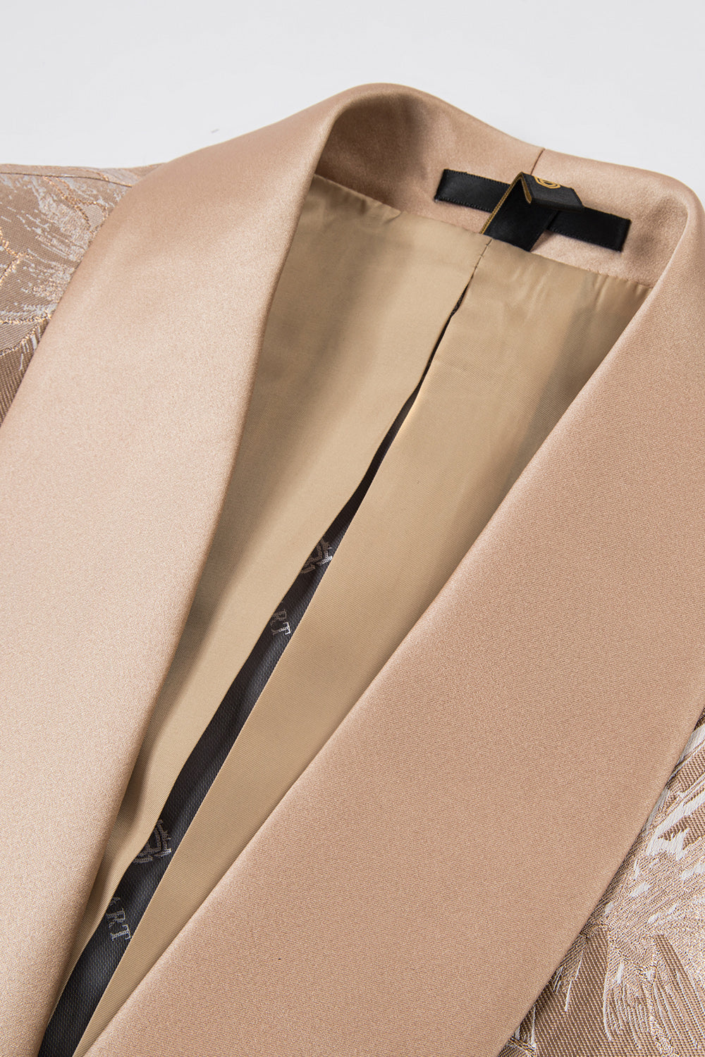 Champagne Shawl Lapel Floral Men's Suits