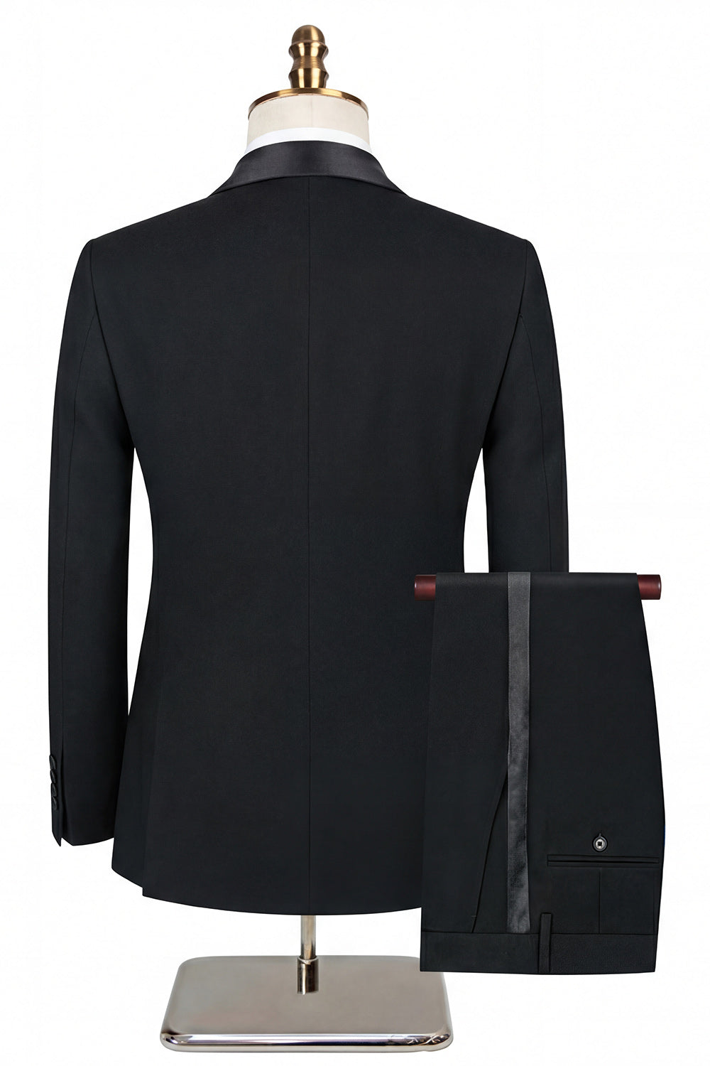 2-piece Black Shawl Lapel Double-Breasted Men's Suits