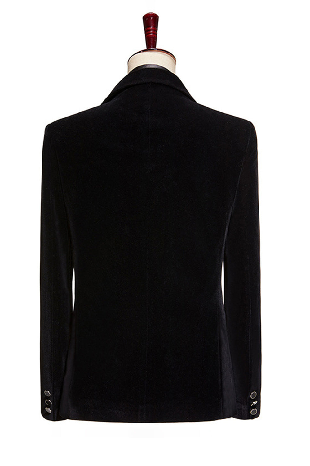 Black 2-piece Sparkly Peaked Lapel Velvet Men's Prom Suits