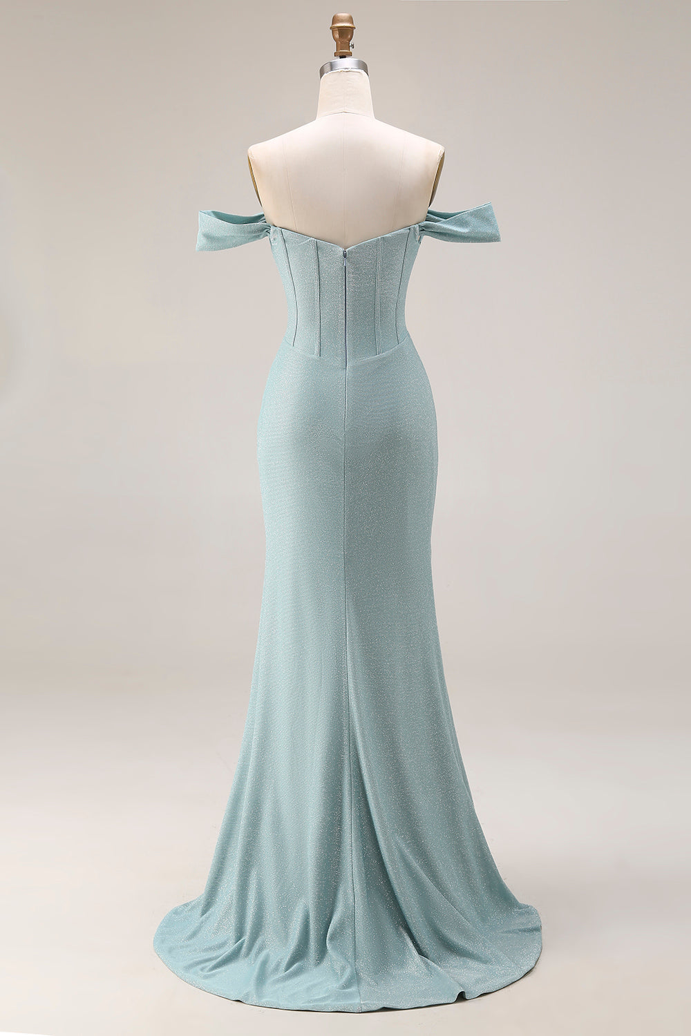 Corset Dusty Green Ruched Mermaid Maxi Gala Dress with Slit