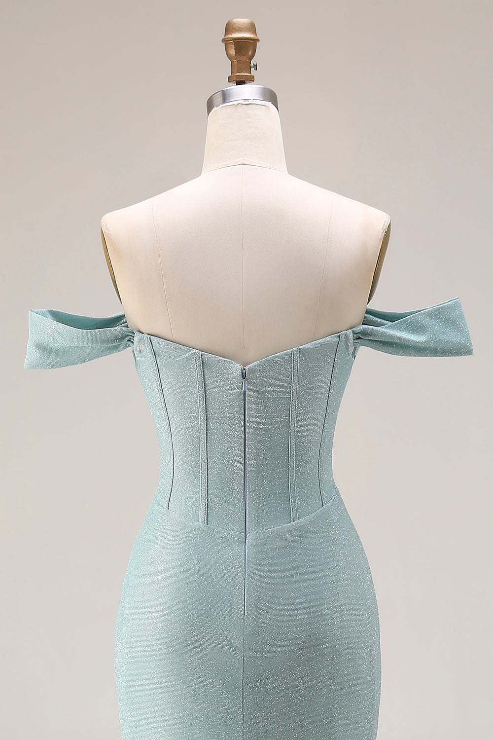 Corset Dusty Green Ruched Mermaid Maxi Gala Dress with Slit