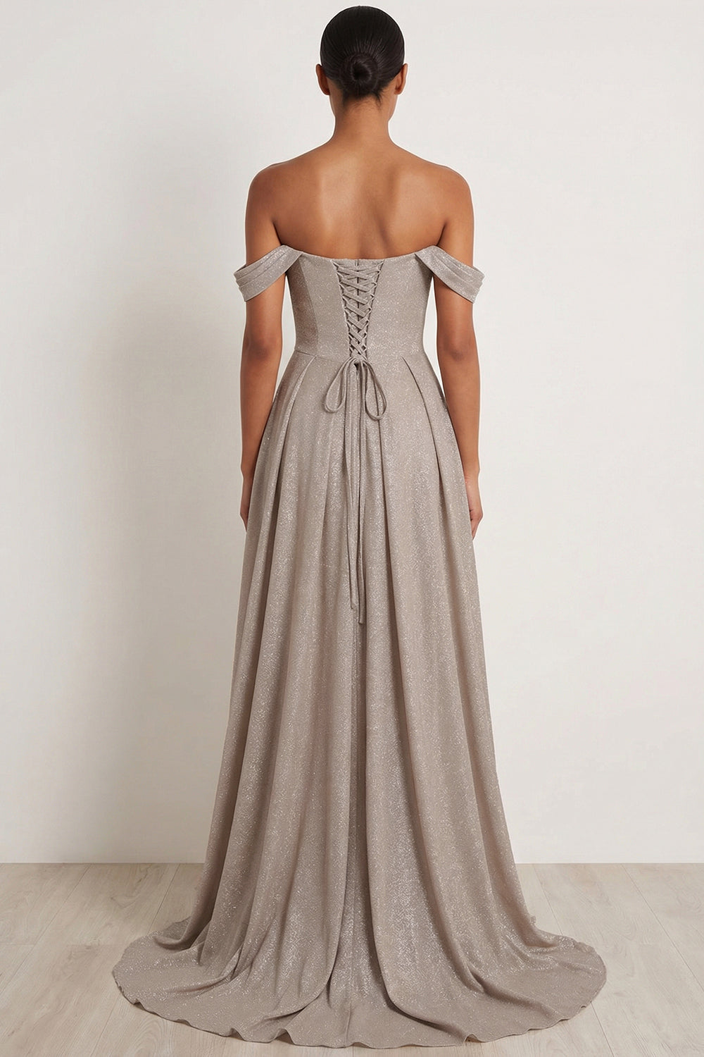 Grey Mermaid Off the Shoulder Draped Long Gala Dress