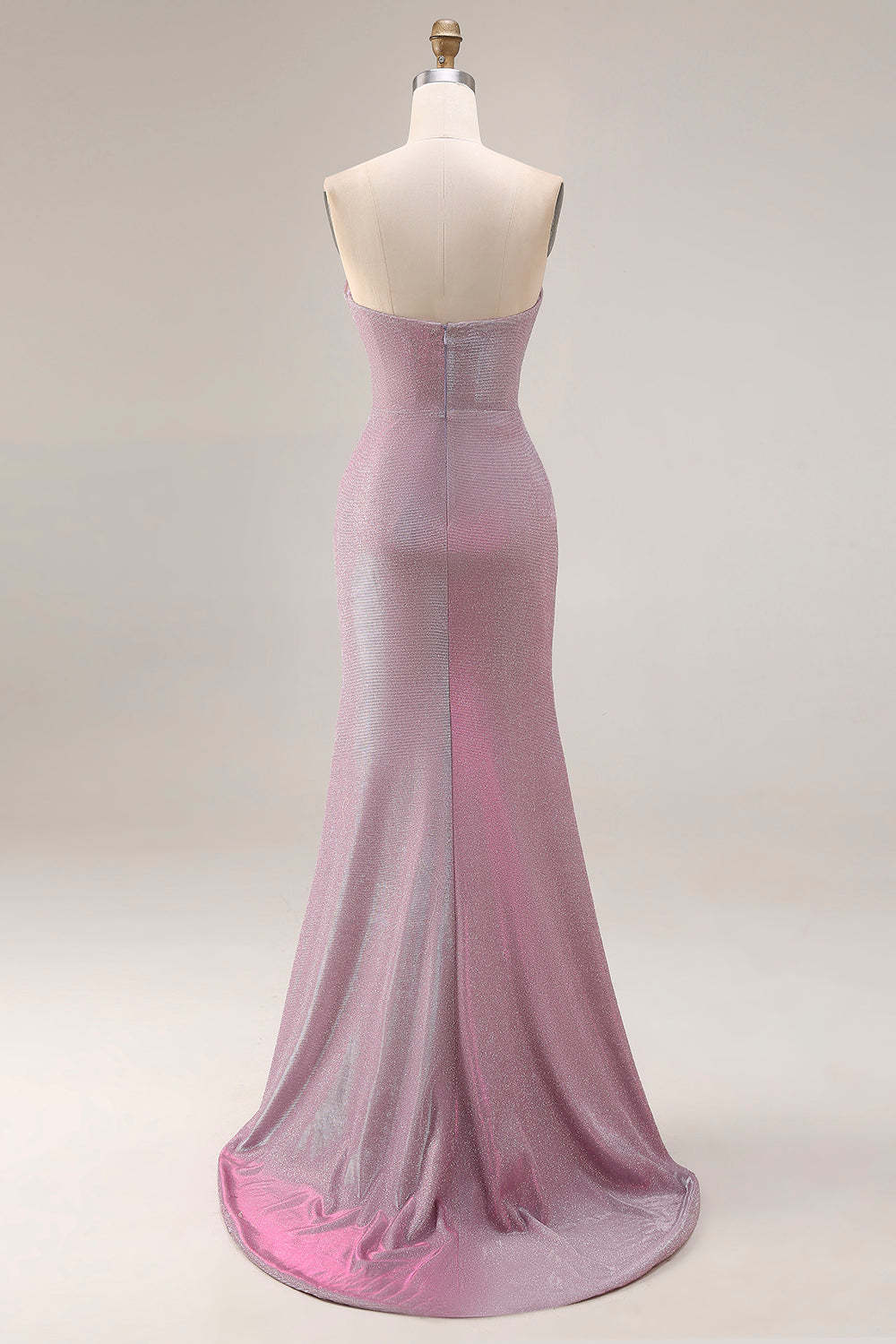 Dusty Plum Mermaid Strapless Ruched Long Prom Dress