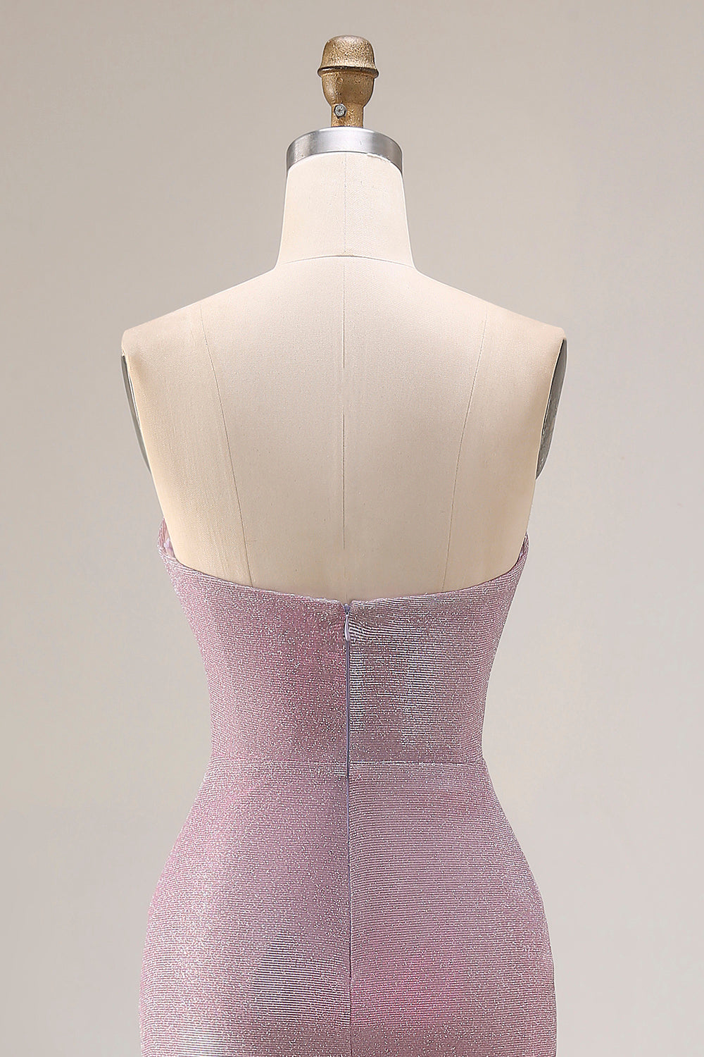 Dusty Plum Mermaid Strapless Ruched Long Prom Dress