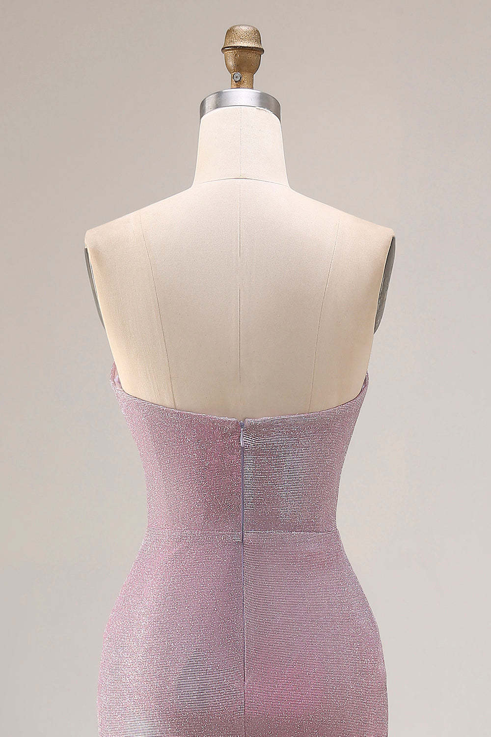 Dusty Plum Mermaid Strapless Ruched Long Prom Dress