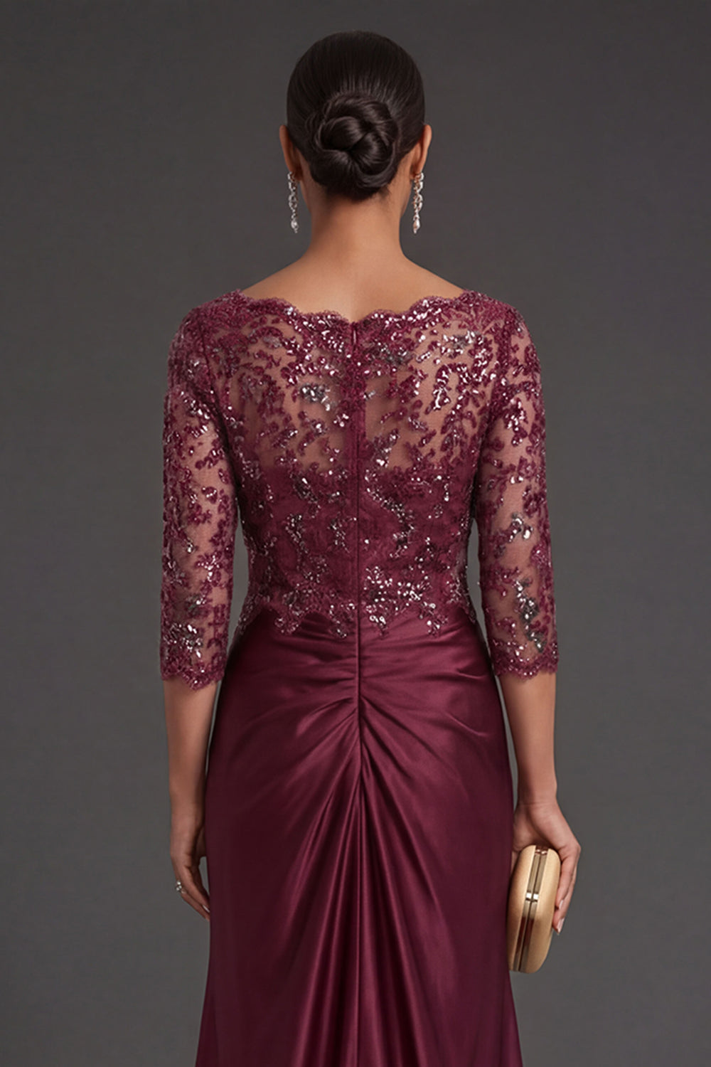 Sparkly Beaded Navy Floral Appliqued Ruched Mermaid Long Formal Dress