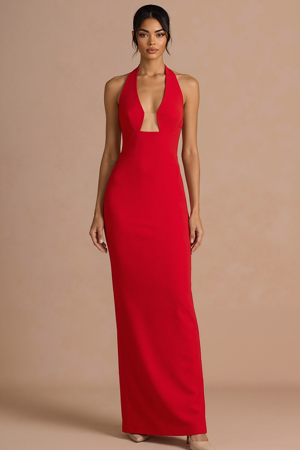 Mermaid Halter Neck White Sleeveless Maxi Wedding Reception Dress