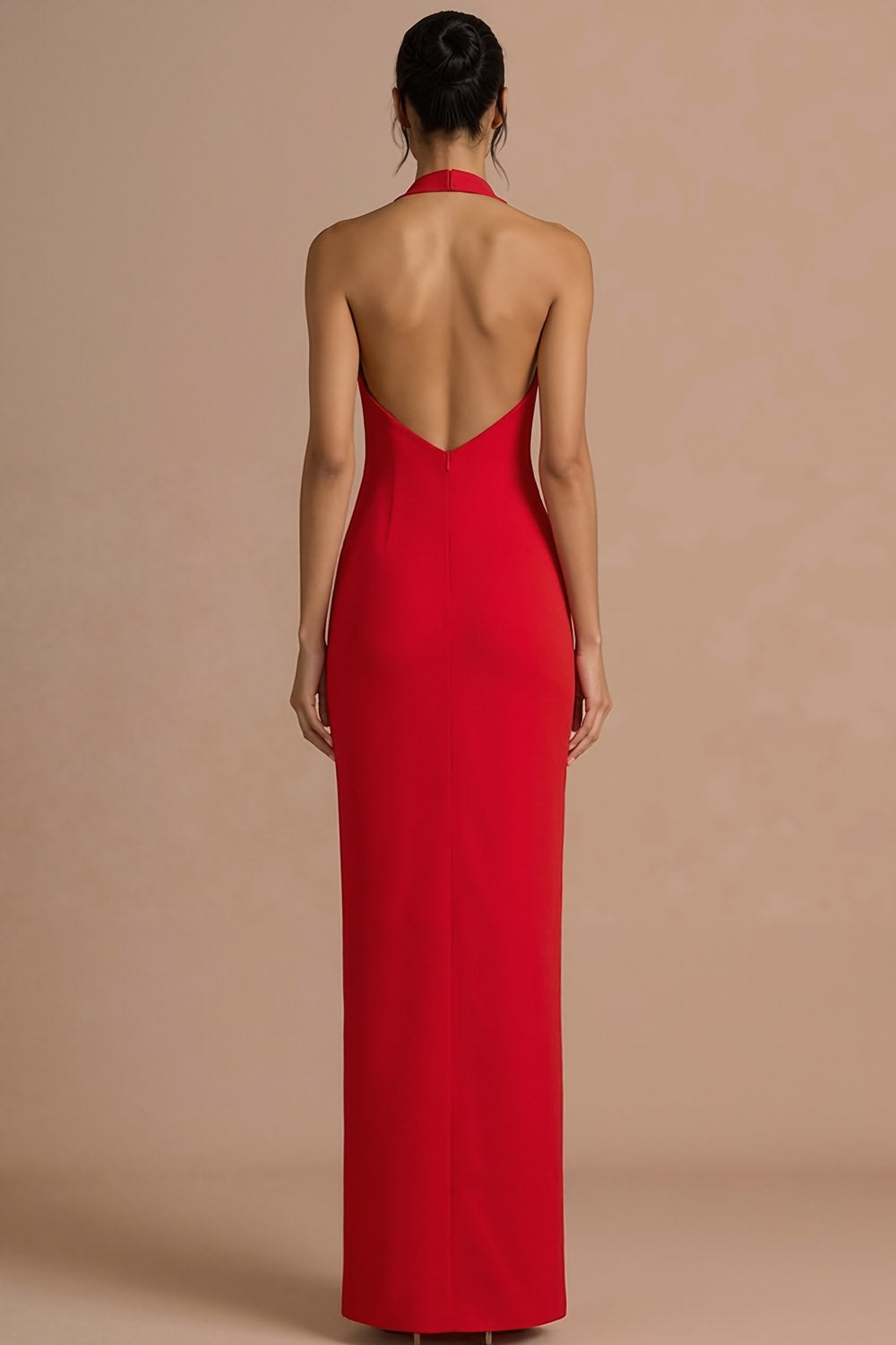 Mermaid Halter Neck White Sleeveless Maxi Wedding Reception Dress