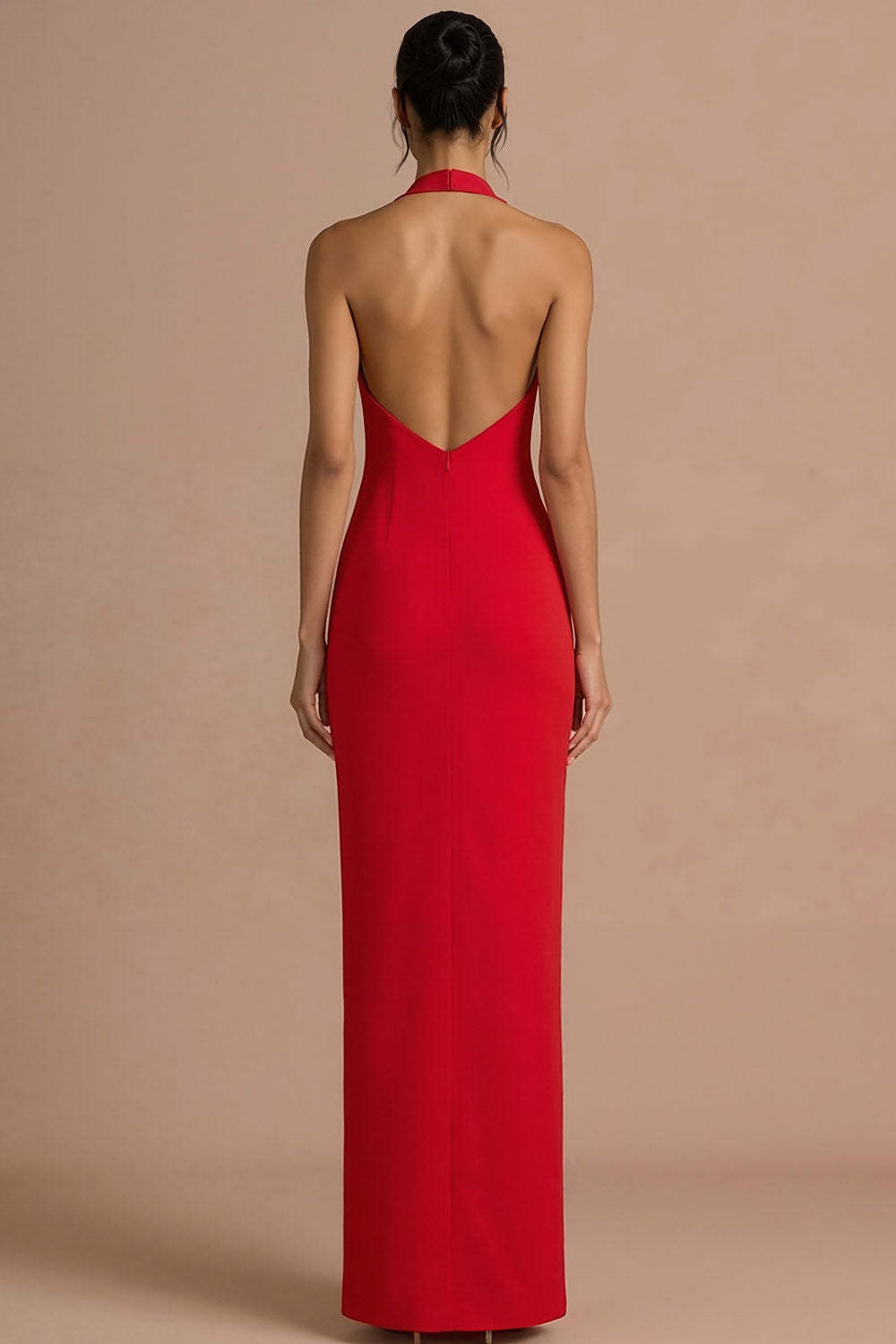 Mermaid Halter Neck White Sleeveless Maxi Wedding Reception Dress