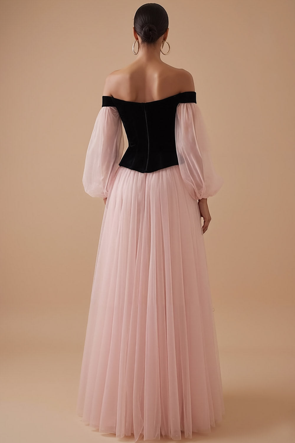 Pink Off the Shoulder A Line Pleated Maxi Wedding Guest Dress with Slit
