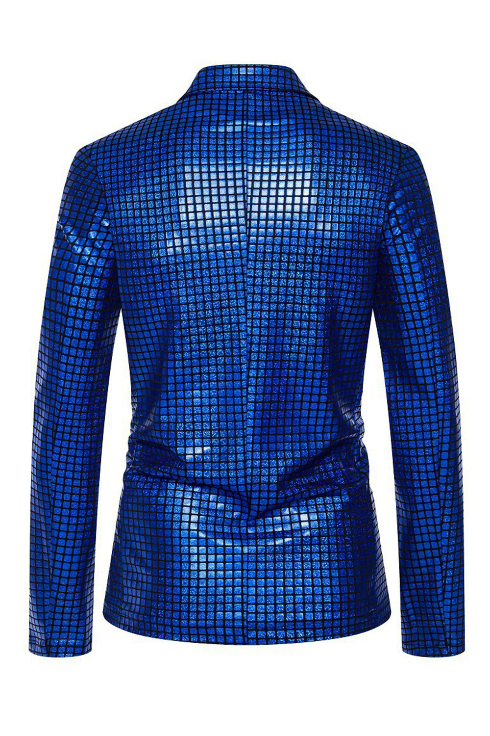 Single Breasted Black Metallic Grid Notched Lapel 2-Piece Men's Prom Suits