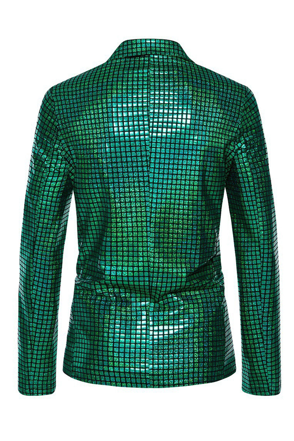 Single Breasted Black Metallic Grid Notched Lapel 2-Piece Men's Prom Suits