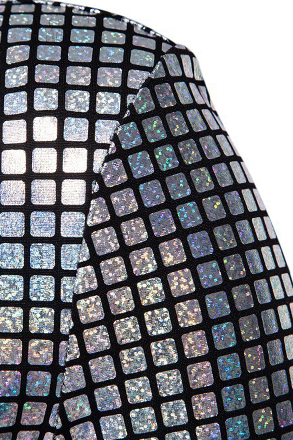 Single Breasted Black Metallic Grid Notched Lapel 2-Piece Men's Prom Suits