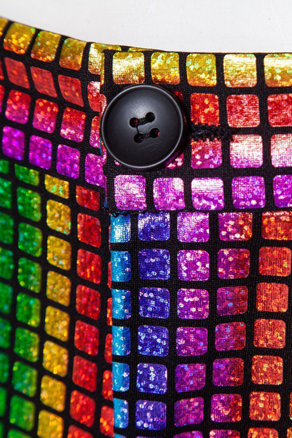 Single Breasted Black Metallic Grid Notched Lapel 2-Piece Men's Prom Suits
