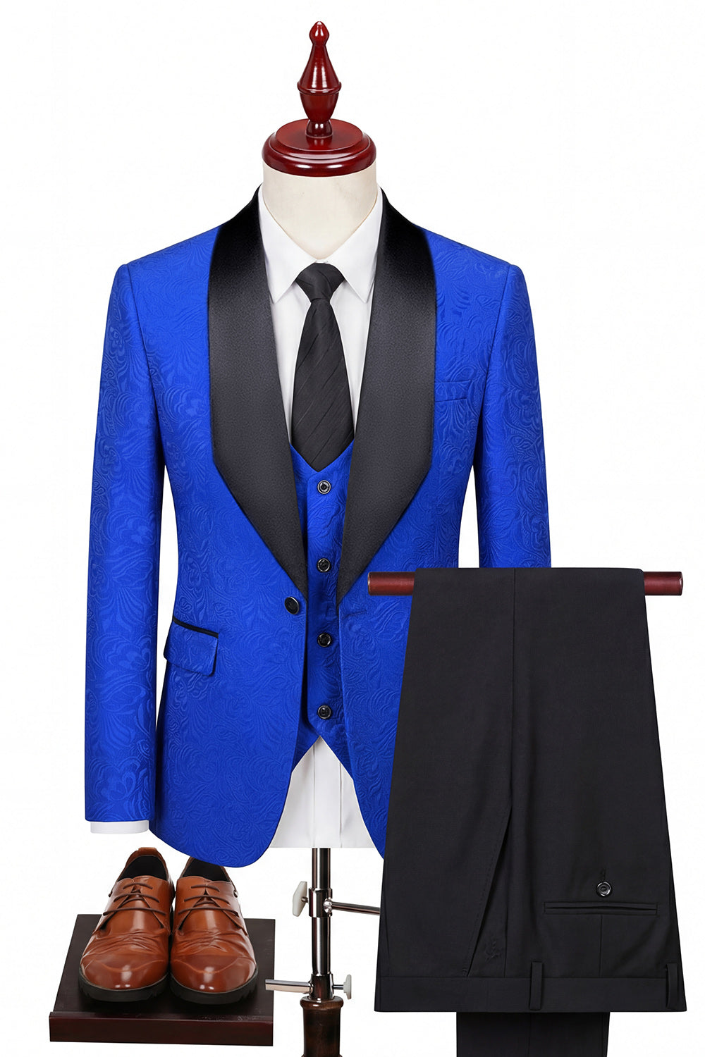 One Button Light Pink Shawl Lapel 3-Piece Men's Wedding Suits