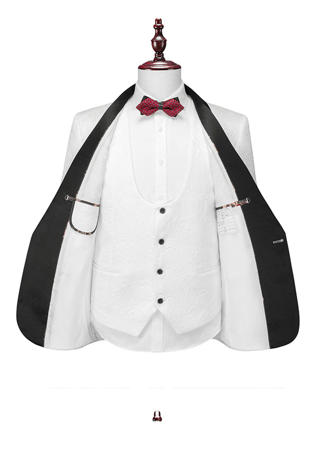 One Button Light Pink Shawl Lapel 3-Piece Men's Wedding Suits