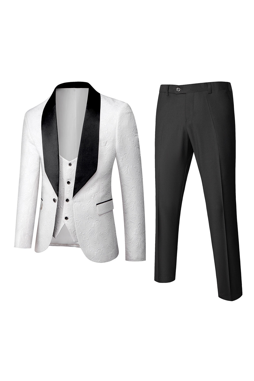 One Button Light Pink Shawl Lapel 3-Piece Men's Wedding Suits