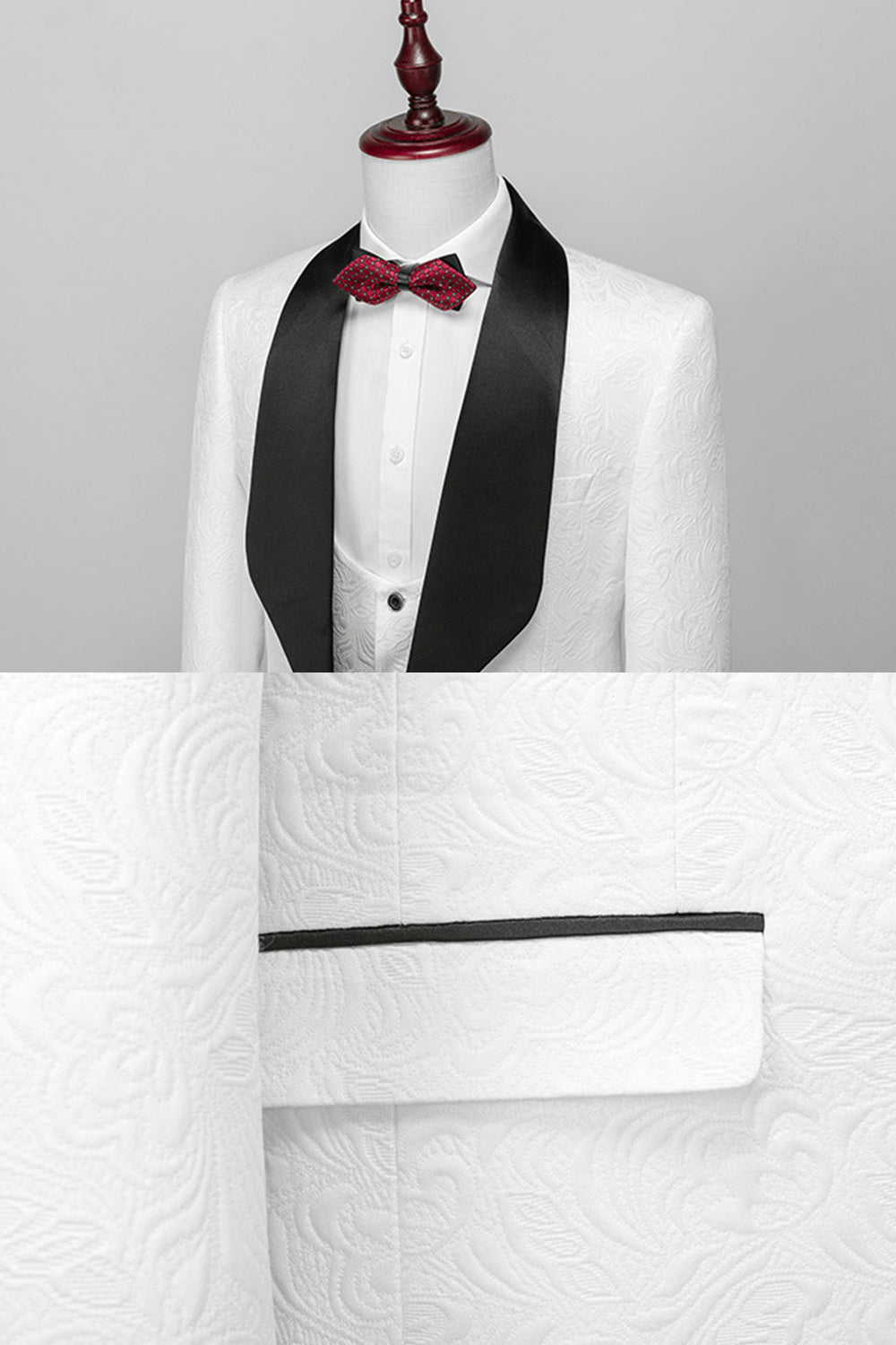 One Button Light Pink Shawl Lapel 3-Piece Men's Wedding Suits