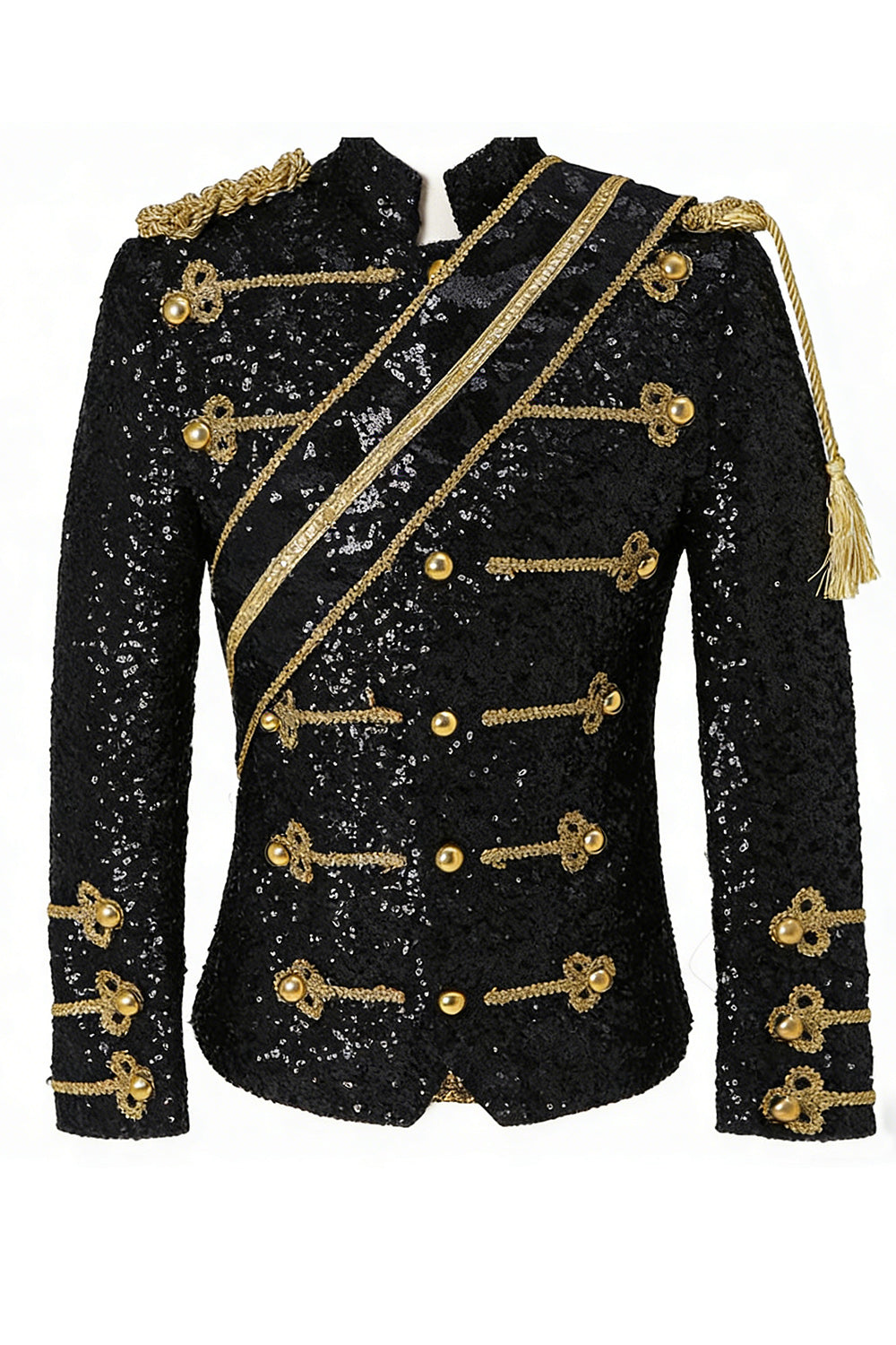 Single Breasted Black Men's Suits with Sequins