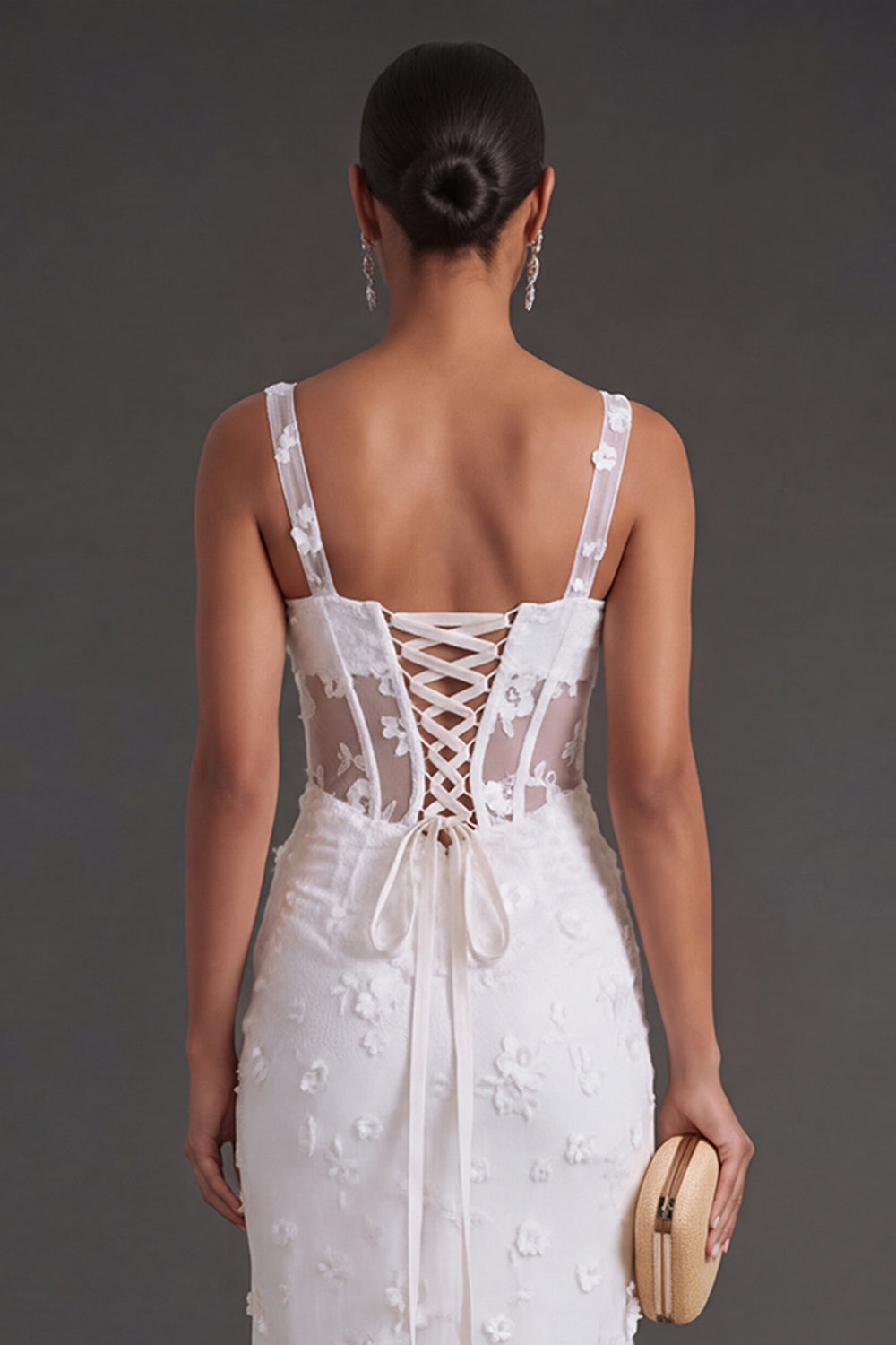 Blue Floral Sheath Thick Straps Corset Ruched Midi Beach Wedding Guest Dress