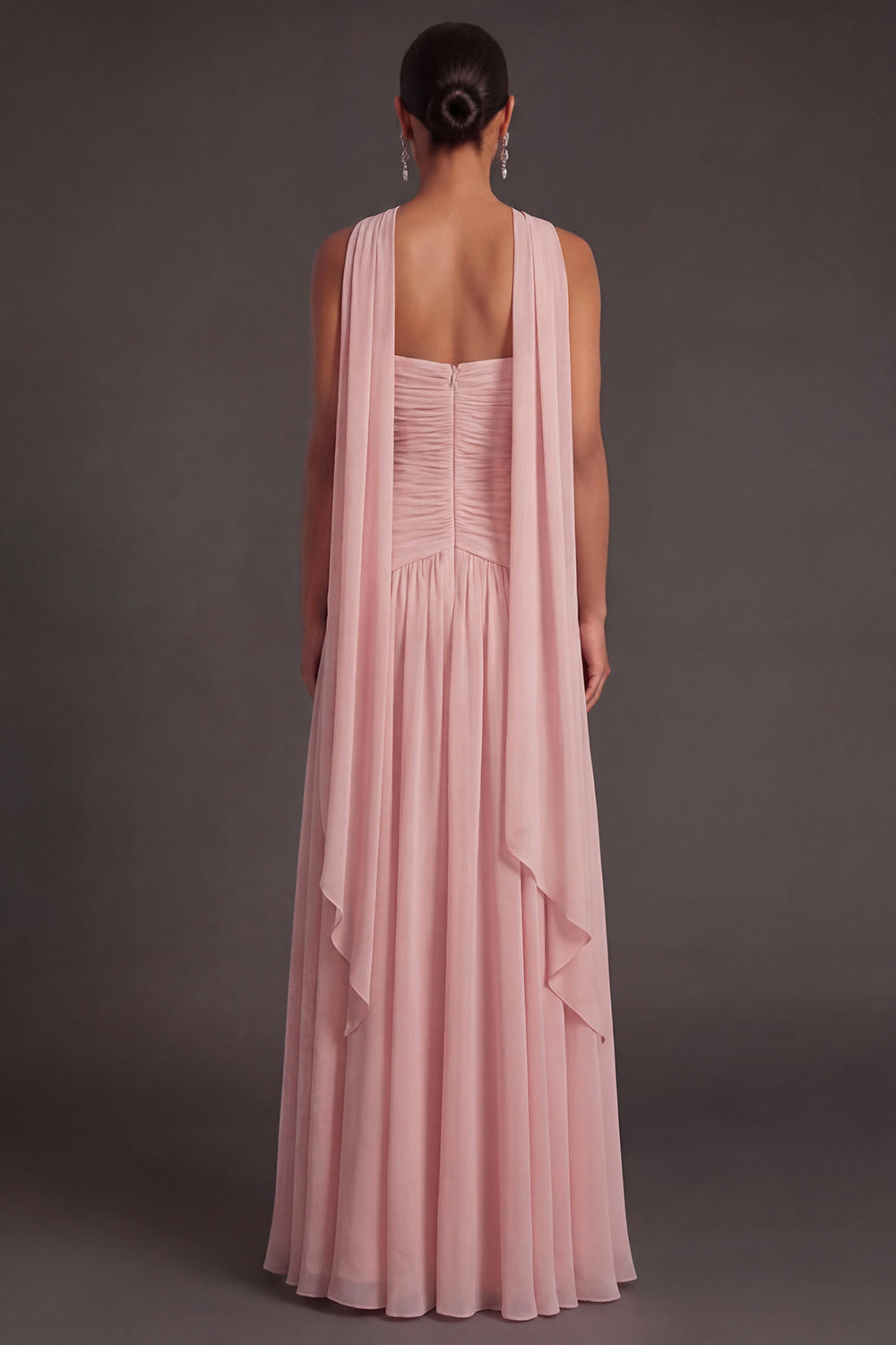 Butter Yellow Strapless Ruched A Line Long Wedding Guest Dress with Slit