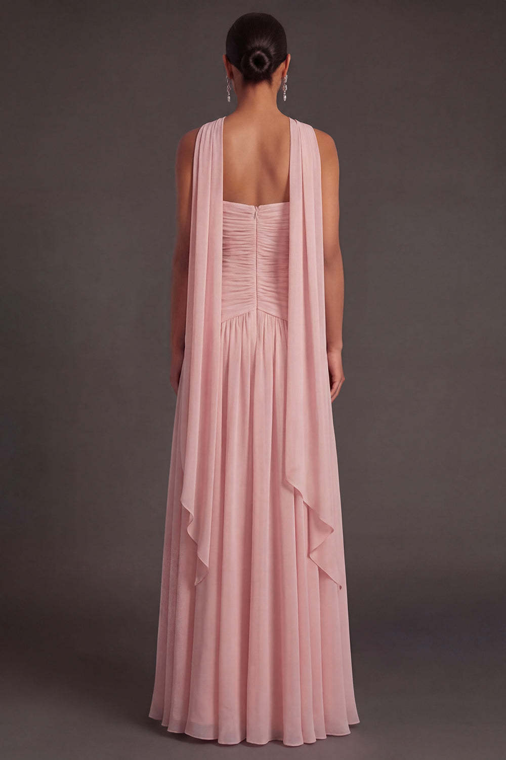 Butter Yellow Strapless Ruched A Line Long Wedding Guest Dress with Slit