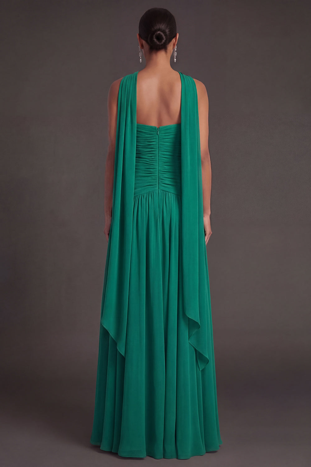 Butter Yellow Strapless Ruched A Line Long Wedding Guest Dress with Slit