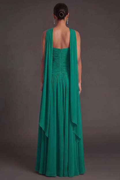 Butter Yellow Strapless Ruched A Line Long Wedding Guest Dress with Slit