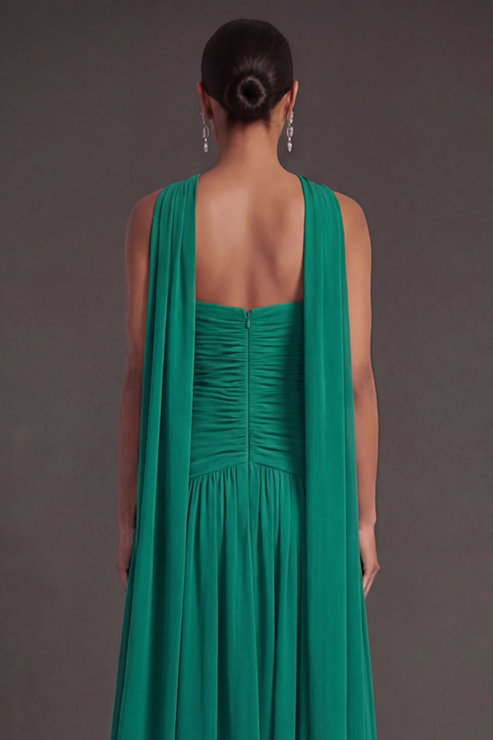 Butter Yellow Strapless Ruched A Line Long Wedding Guest Dress with Slit