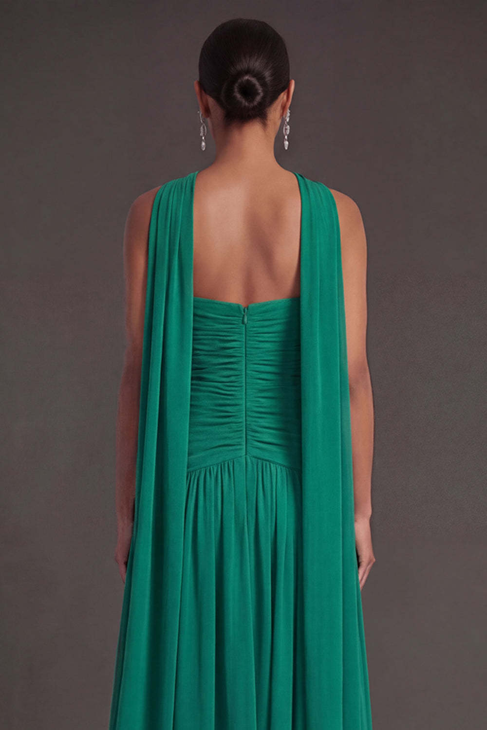 Butter Yellow Strapless Ruched A Line Long Wedding Guest Dress with Slit
