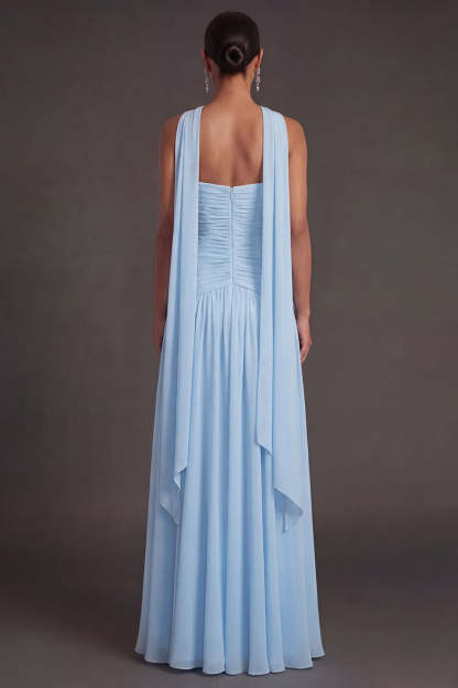 Butter Yellow Strapless Ruched A Line Long Wedding Guest Dress with Slit