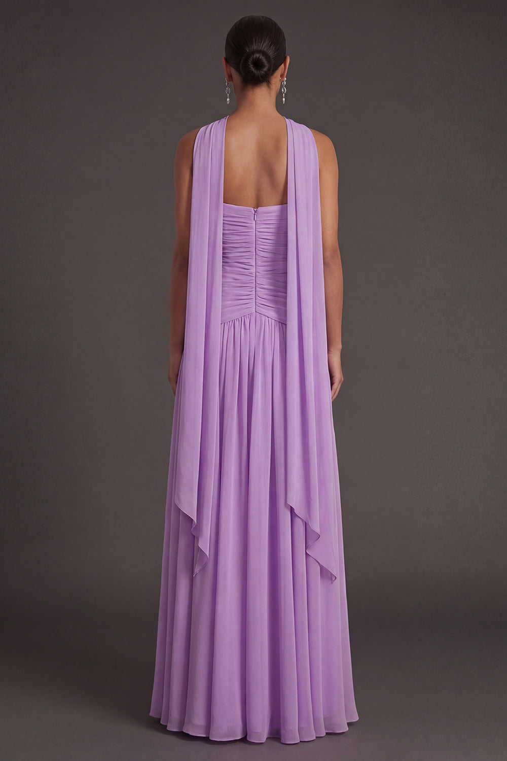 Butter Yellow Strapless Ruched A Line Long Wedding Guest Dress with Slit