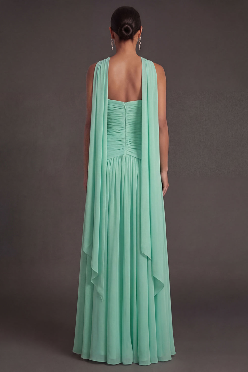 Butter Yellow Strapless Ruched A Line Long Wedding Guest Dress with Slit