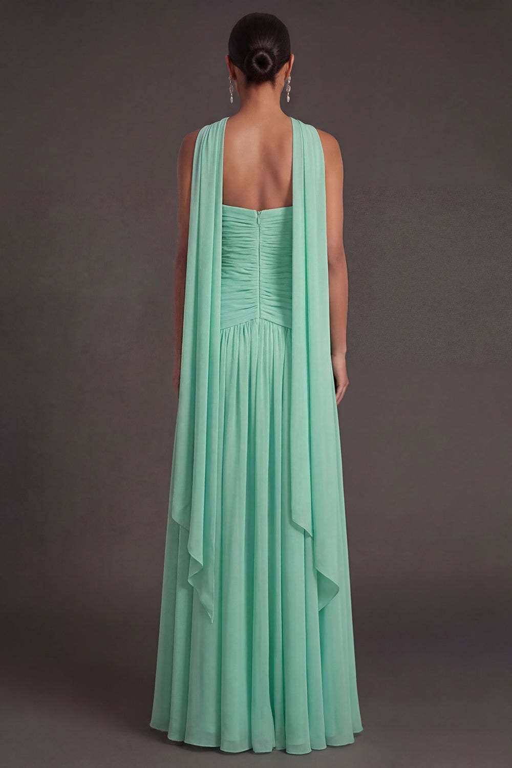 Butter Yellow Strapless Ruched A Line Long Wedding Guest Dress with Slit