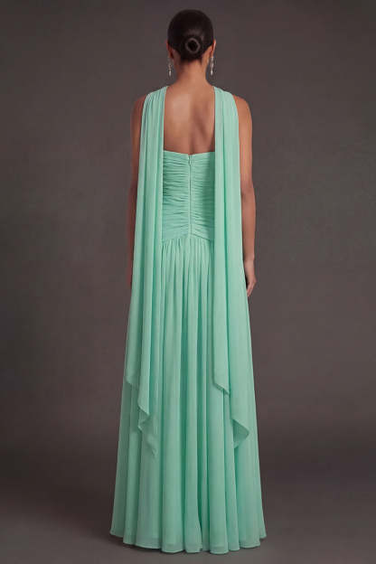 Butter Yellow Strapless Ruched A Line Long Wedding Guest Dress with Slit