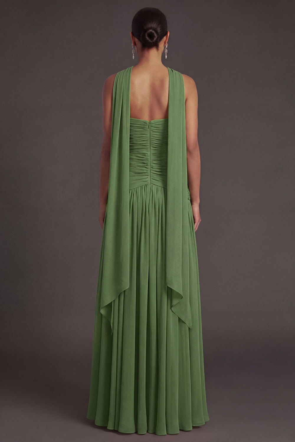 Butter Yellow Strapless Ruched A Line Long Wedding Guest Dress with Slit