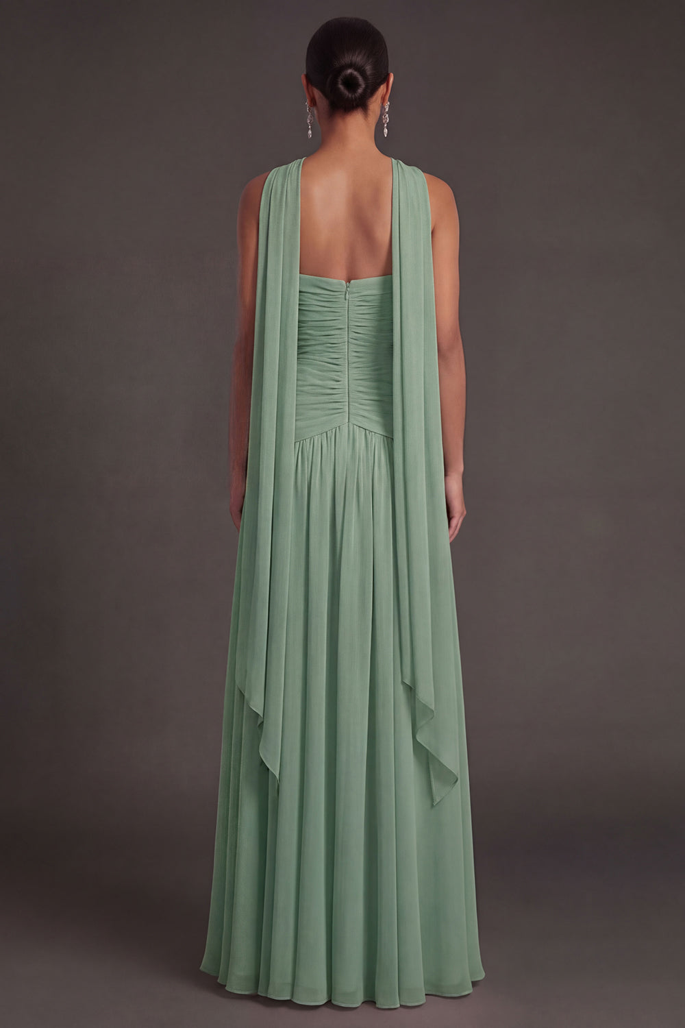 Butter Yellow Strapless Ruched A Line Long Wedding Guest Dress with Slit