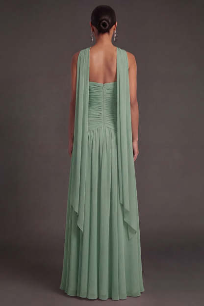 Butter Yellow Strapless Ruched A Line Long Wedding Guest Dress with Slit