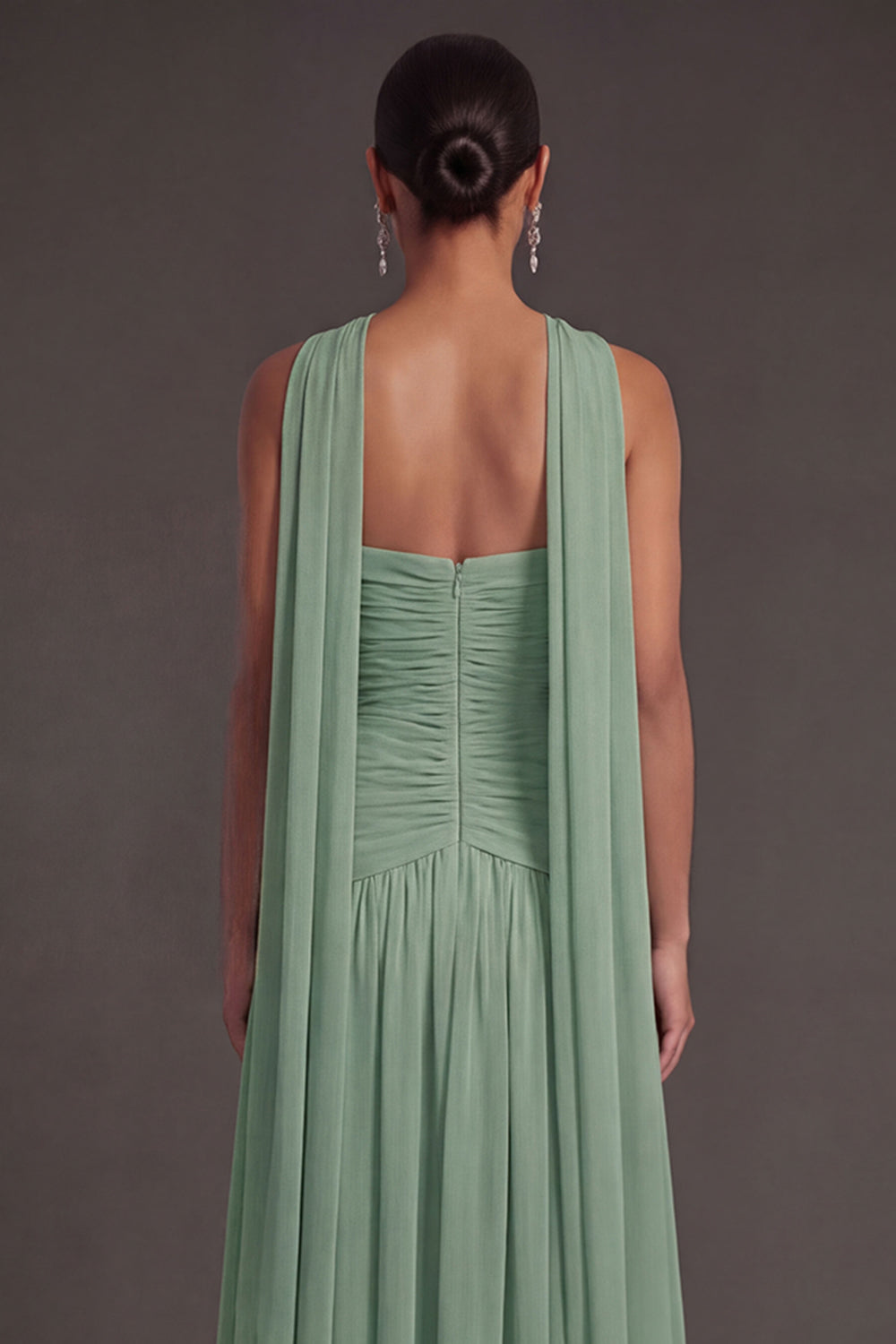 Butter Yellow Strapless Ruched A Line Long Wedding Guest Dress with Slit