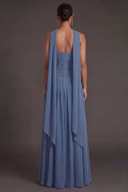 Butter Yellow Strapless Ruched A Line Long Wedding Guest Dress with Slit