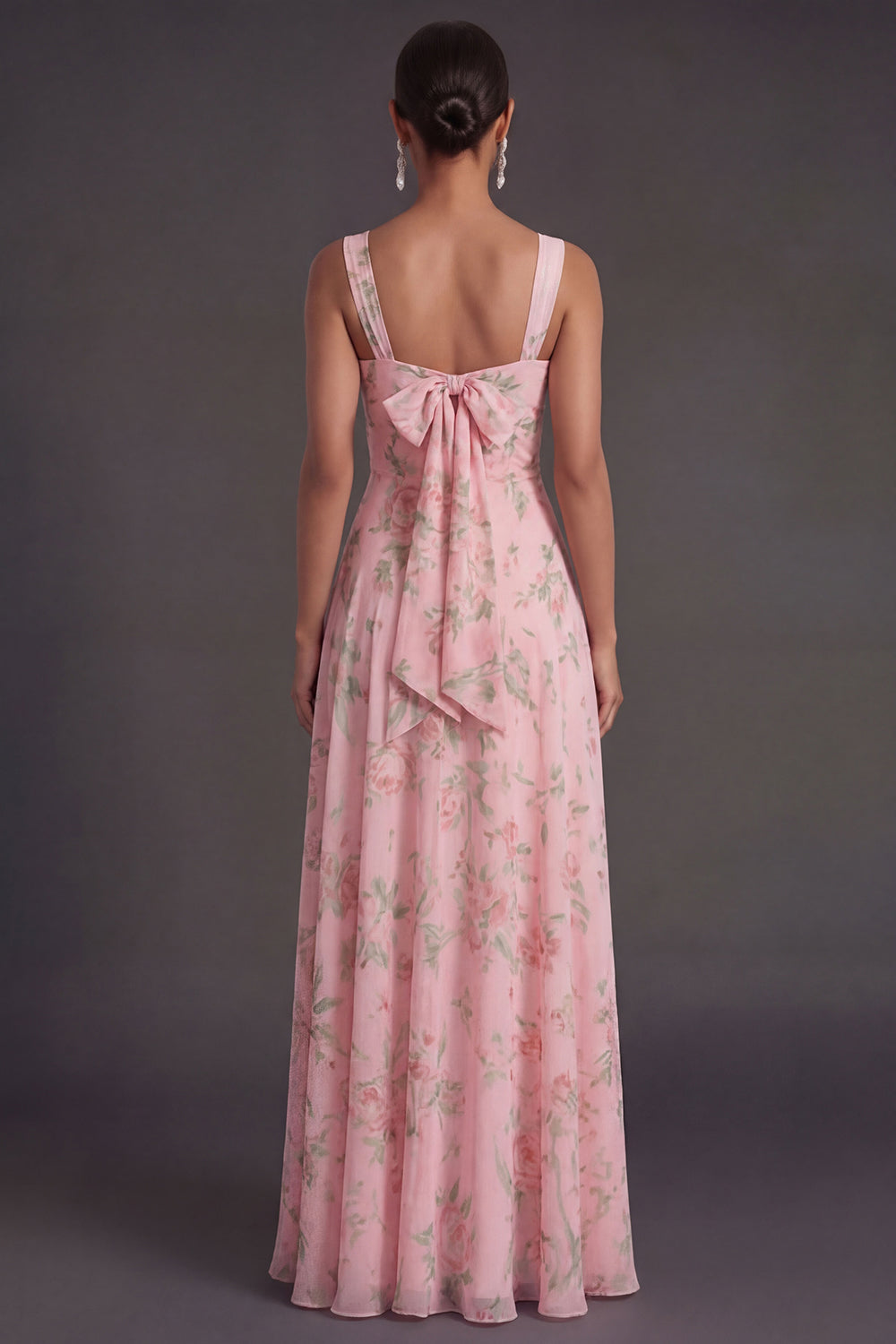 Convertible Pink Red Floral One Shoulder Long Beach Wedding Guest Dress with Slit