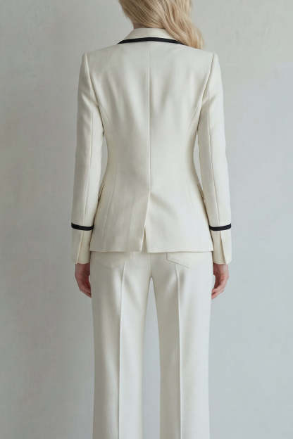 Ivory 2 Piece Single Breasted Peak Lapel Women Formal Suits