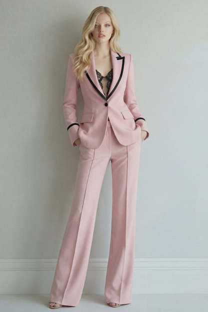 Ivory 2 Piece Single Breasted Peak Lapel Women Formal Suits