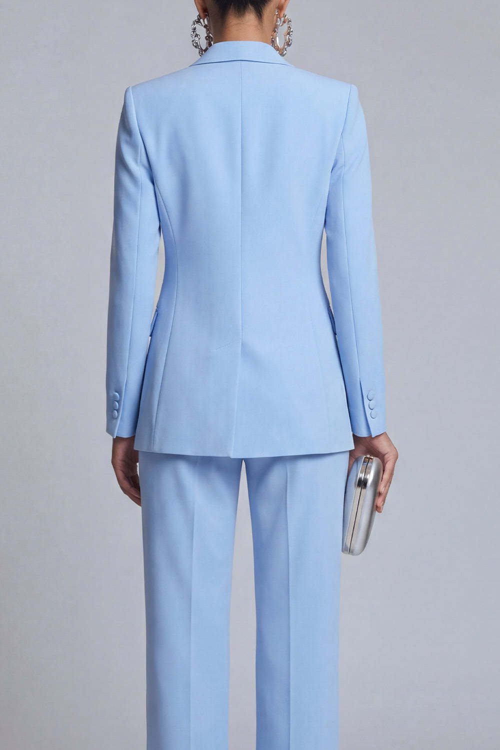 Blue Peak Lapel 2 Piece Double Breasted Business Suits
