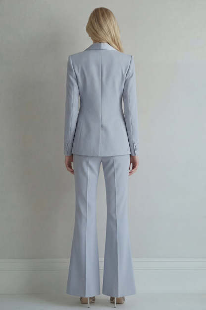 Blue Peak Lapel 2 Piece Double Breasted Business Suits